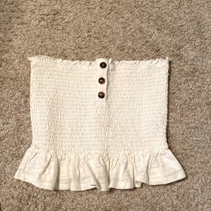 Tube/strapless white top. Size S.